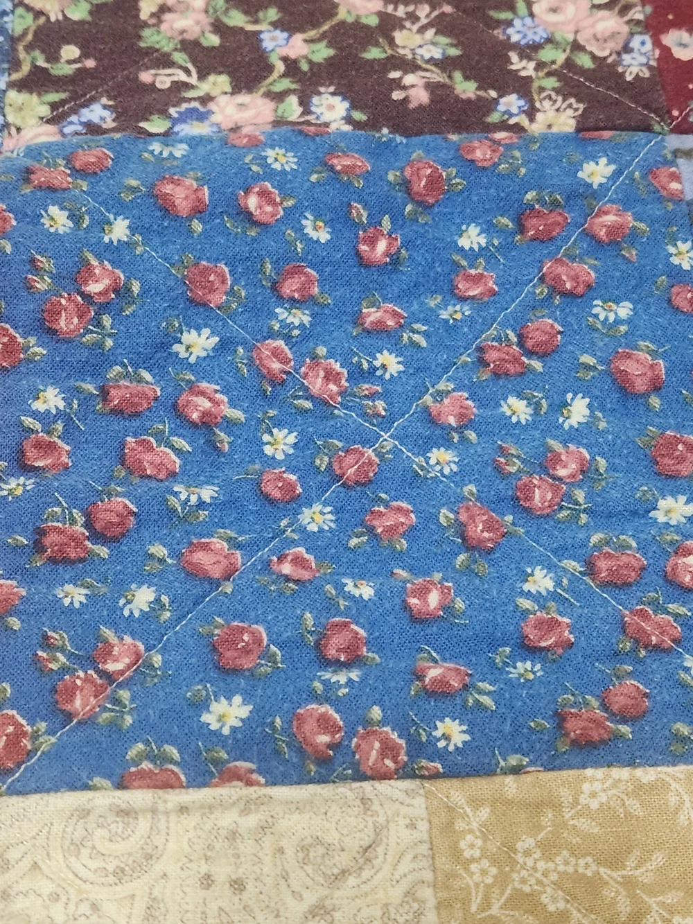 Reversible Patchwork Rag Quilt Throw Blanket 61